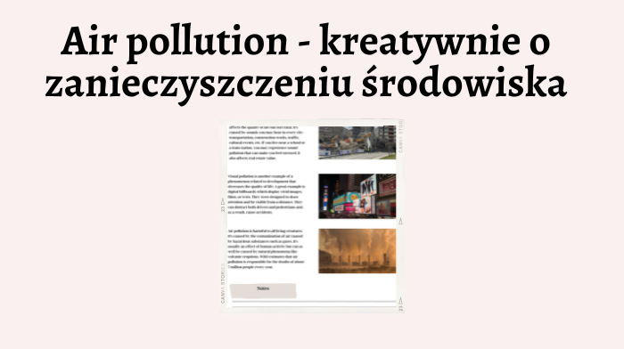 Pollution in cities – kreatywnie o zanieczyszczeniu środowiska.